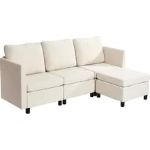 Vevor Eckcouch Baumwolle 3-Sitzer Beige