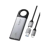 ORICO Externe SSD Festplatte 2TB bis zu 2000 MB/s, Portable SSD mit Aufhängeloch und C auf A/C Kabel, USB 3.2 Gen2 External Solid State Drive Kompatibel mit Windows, Mac und Android C20