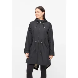 Regenmantel DERBE "Ripby", Damen, Gr. 42, schwarz_cobblestone, Obermaterial: 100% Polyester; Futter: 100% Polyester, Langarm, Mäntel, Moderne Funktionsmaterialien, Belüftungsverschlüsse, wasserdicht