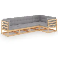 vidaXL Garten-Lounge-Set 5-tlg. grau