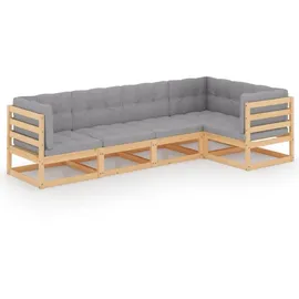 vidaXL Garten-Lounge-Set 5-tlg. grau