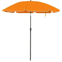UAC Sonnenschirm, Ø 200 cm, Gartenschirm, UV-Schutz bis UPF 50+, knickbar, tragbar, Schirmrippen aus Glasfaser, mit Transporttasche orange