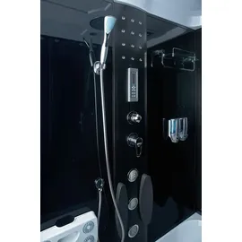 KERRA Hydromassage Duschkabine XL mit Badewanne rechts 151 x 86 cm Schwarz