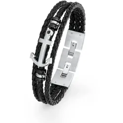 Geflochtenes Lederarmband mit Anker Anhänger - s.Oliver Jewelry Modell: 2018683