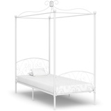 vidaXL Himmelbett-Gestell Weiß Metall 90 x 200 cm