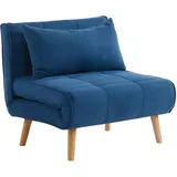 vente-unique Schlafsessel CHILA Polyester 90 x 83 x 82 cm Blau mit Kissen