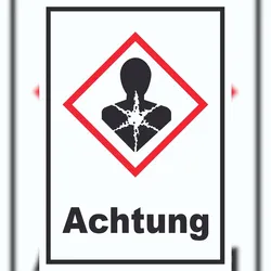 HB-Druck Aufkleber Gesundheitsgefahr Achtung Sensibilisierung der Atemwege A2 (420x594mm)
