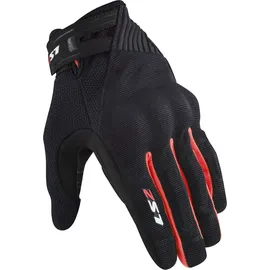 LS2 Dart II Motorrad Handschuhe, schwarz-rot, Größe L für Männer