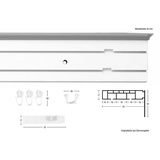 GARESA Gardinenschiene »Kunststoffschiene mit Blende«, 2 läufig-läufig, Wunschmaßlänge, Deckenmontage, verlängerbar, einfache Montage, schlicht,