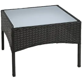 Estexo Polyrattan Beistelltisch 58 x 58 x 42 cm Schwarz