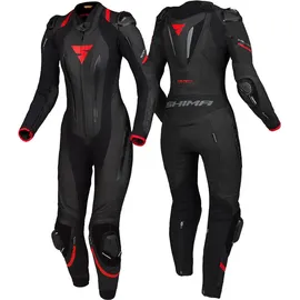 SHIMA Miura RS Damen 1-Teiler Motorrad Lederkombi, (Schwarz/Rot, 42