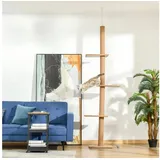 BlingBin Kratzbaum Katzenkratzbaum Kletterbaum, deckenhoch Höhe 228-260 cm, für kleine & große Katzen braun