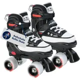 HUDORA Rollschuh Roller Skate in schwarz - hochwertige Rollschuhe aus Nylon - Bequeme Kinder Rollerschuhe über 4 Größen verstellbar - stilvolle Skates für Kinder & Jugendliche - Größe 32-35