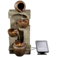 Teamson Home Gartenbrunnen Solar mit LED aus Polyresin braun 72 cm braun