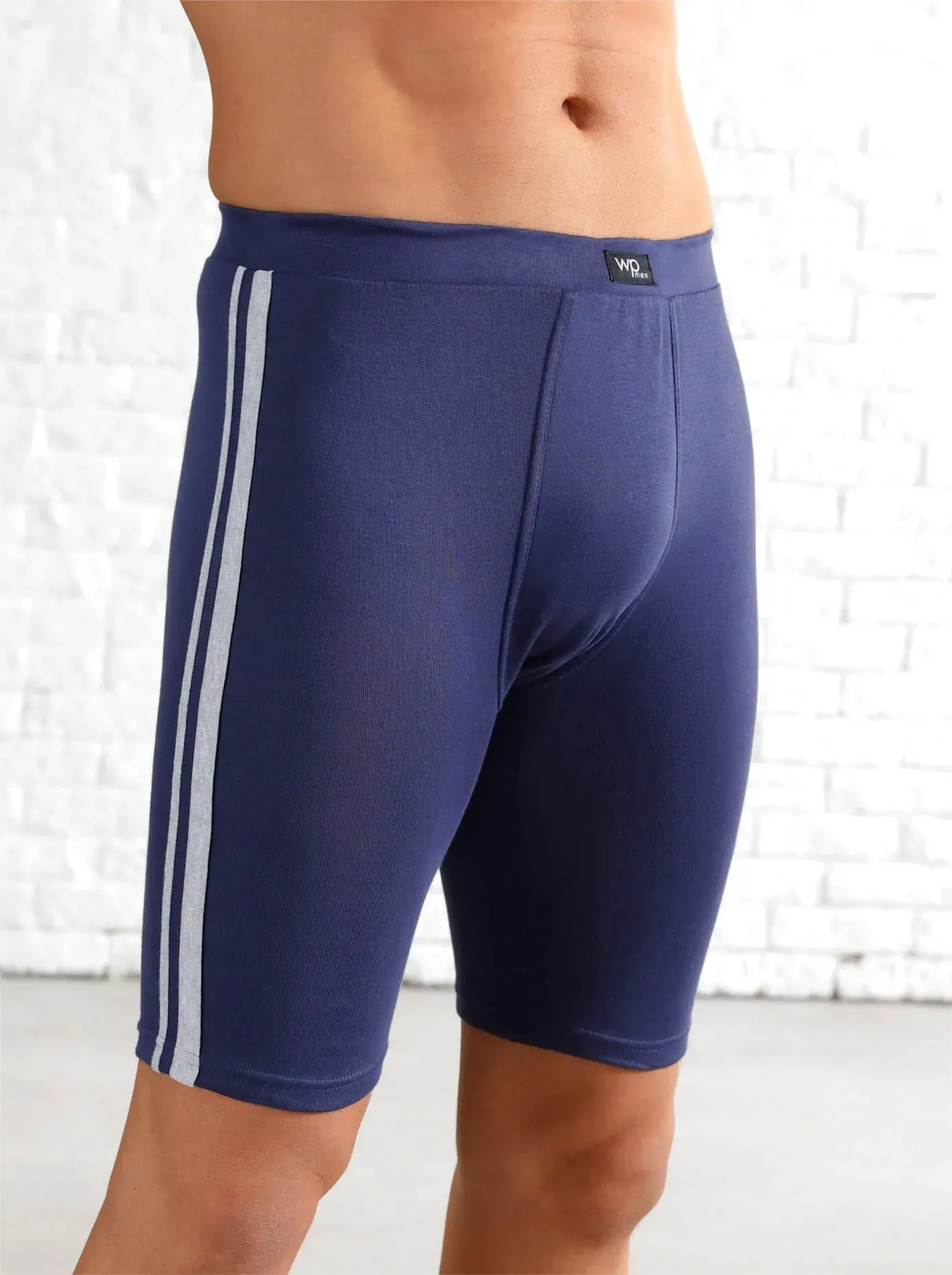 Lange Unterhose WÄSCHEPUR, Herren, Gr. 10, 3 Stk., blau (nachtblau), 93% Baumwolle, 7% Elasthan, Unterhosen Lange Unterhose
