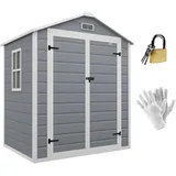 Outsunny Gerätehaus Pultdach 1,83 x 1,34 m Grau