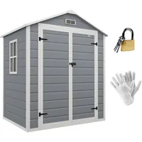 Outsunny Gerätehaus Pultdach 1,83 x 1,34 m Grau
