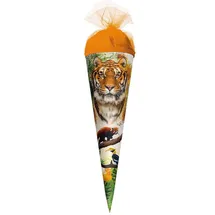 ROTH Schultüte Tiger 22 cm klein - rund - Zuckertüte Wildtier