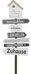 Gartenstecker Zuhause schwarz/weiß 641544000154 35x2x105cm