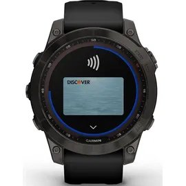 Garmin fenix 7 Sapphire Solar schiefergraues DLC-Titan mit schwarzem Armband