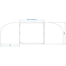 PRO PLUS Windschutz Gaskocher und Grills L 32/62 x T28,5 x H 25cm Spritzschutz mit Tasche