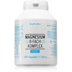 SinoPlaSan Magnesium 8-fach Komplex Kapseln zur Reduzierung von Müdigkeit und Erschöpfung, für gesunde Zähne, Knochen und Muskeln 180 KAP