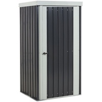 Gerätehaus Metall grau mit Pultdach Tür integrierter Dachrinne Modern Umbria