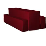 TexDeko Hussen Bierzeltgarnituren gepolstert 5TLG Set Premium 220x50cm Bordeaux)