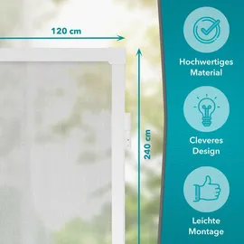 APANA Fliegengitter Insektenschutz Tür Alurahmen auf Maß Mückengitter Balkontür,Farbe:anthrazit (RAL7016),Größe (Breite x Höhe):120 x 240 cm – Schwarz