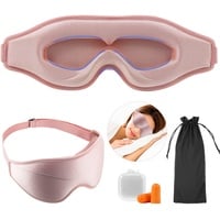 Schlafmaske Frauen 3D Schlafbrille bequem Augenmaske Rosa, kein Druck auf Augen, wiegt nur 35 g, atmungsaktive Kinder weich Augenklappe Damen Sleep Eye Mask