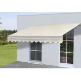 Mendler Alu-Markise HWC-E49, Gelenkarmmarkise Sonnenschutz 2,5x2m Polyester Creme