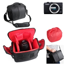 K-S-Trade Kameratasche für Canon EOS M200, Kameratasche Fototasche Schultertasche Zubehör Tasche einteilbare schwarz