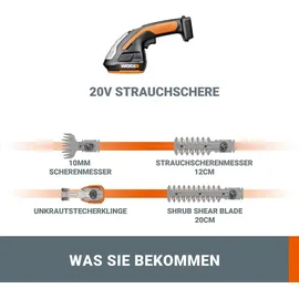 Worx WG801E.91 Batteriebetriebene Mehrzweckschere