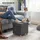 Songmics Sitzhocker mit Stauraum Baumwolle 38 x 38 x 38 cm Grau
