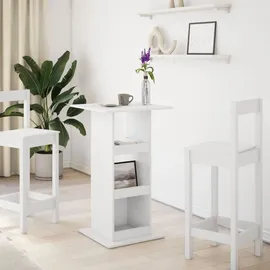 vidaXL Bartisch mit Ablagen 60 x 60 x 102 cm Weiß