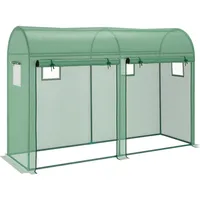Outsunny Foliengewächshaus Kunststoff Grün 300 cm 6 m2