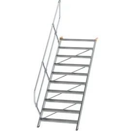 Günzburger MUNK Treppe 45° Stufenbreite 1000 mm 10 Stufen Aluminium geriffelt