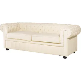 Beliani Sofa Creme Chesterfield