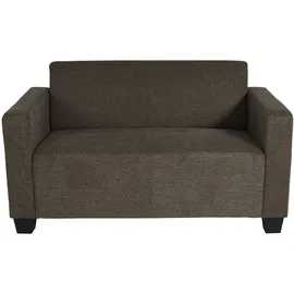 Mendler Sofa-Garnitur Couch-Garnitur 2x 2er Sofa Lyon Stoff/Textil ~ braun