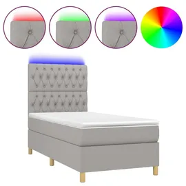 vidaXL Boxspringbett 100 x 200 cm Hellgrau