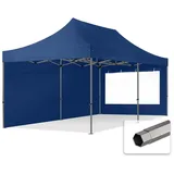 TOOLPORT 3x6m - mit 2 Seitenteilen (Panoramafenster) Premium Dach Partyzelt blau