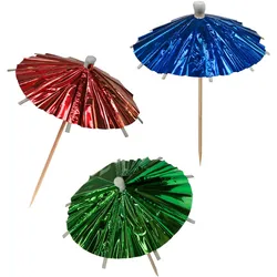 100x Eisschirmchen "Glitzerfolie" 10cm