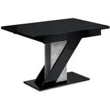 altdecor Esstisch ausziehbar, ideal als Küchentisch, Esszimmertisch oder Wohnzimmertisch, solide Konstruktion aus Möbelplatte, - Eva - 120-160x80x... - Schwarz/Silber