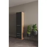priess Kleiderschrank Schrank Garderobe Wäscheschrank Barcelona in 5 Breiten viel Stauraum, geräumige Schubkästen, mit Spiegel, MADE IN GERMANY schwarz 48 cm x 193 cm x 36 cm