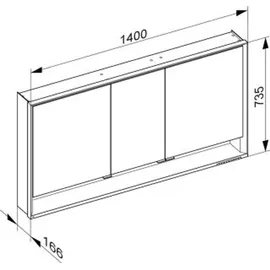 Keuco Royal Lumos 140 cm silber eloxiert offenes Fach smarthome fähig