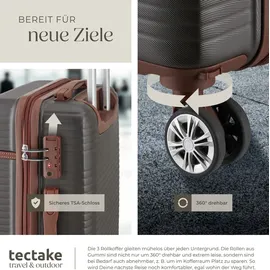 Tectake Madison Koffer-Set 13-tlg. dunkelgrau/ grau