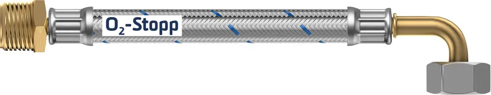 LindnerO2Stopp.Schlauch 11/4AGx11/4ÜMB 1000 mm gebogen sauerstoffdicht DIN 4726 ...