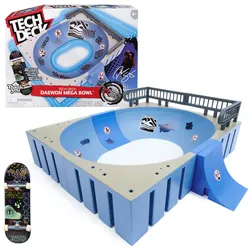 Tech Deck - Mega Bowl, Finger-Skateboard-Rampe mit original Fingerboard der Marke Thank You