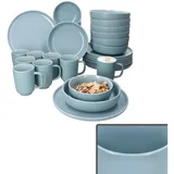 Ritzenhoff & Breker Jasper Graublau Steingut 8 Personen Becher Teller,