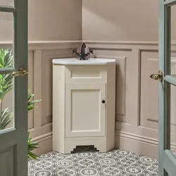 Traditioneller  Eckwaschtischunterschrank mit Waschbecken 580mm (Farbe wählbar) | Farbe & Design des Griffes wählbar - Thornton